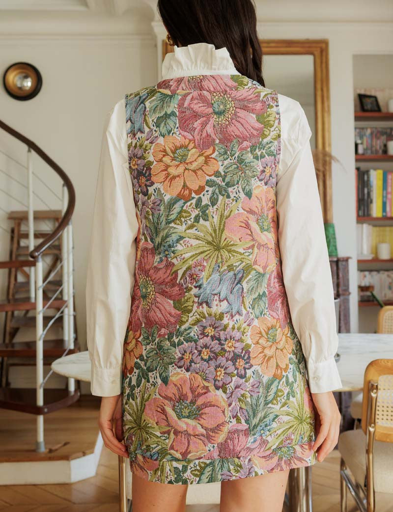 Robe en jacquard fleuri Constance
