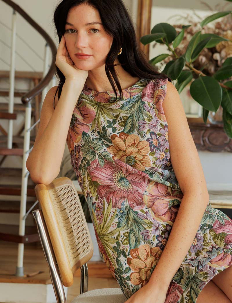 Robe en jacquard fleuri Constance