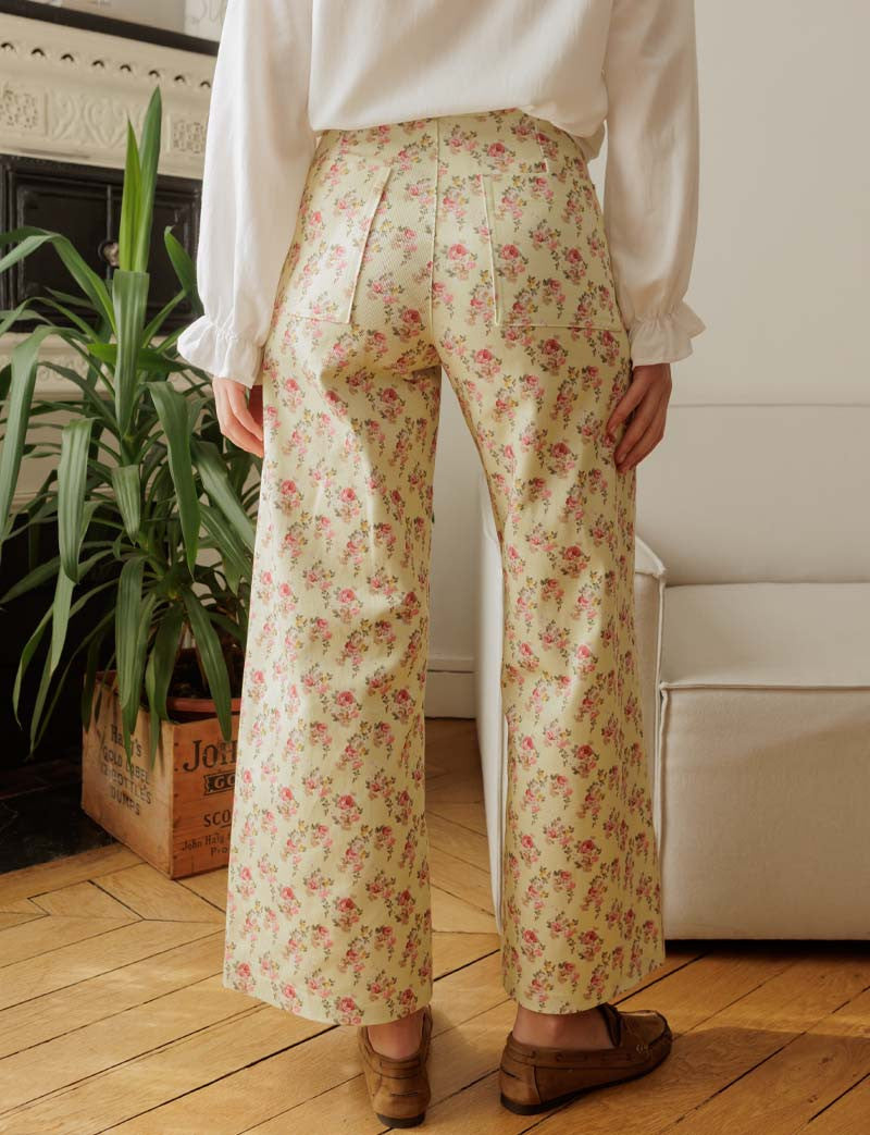 Jean jaune fleuri Yalli