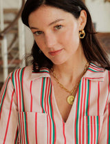 Robe rose à rayures Monett