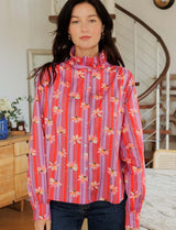 Chemise rayée & fleurie Gustava