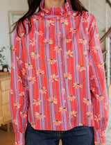 Chemise rayée & fleurie Gustava