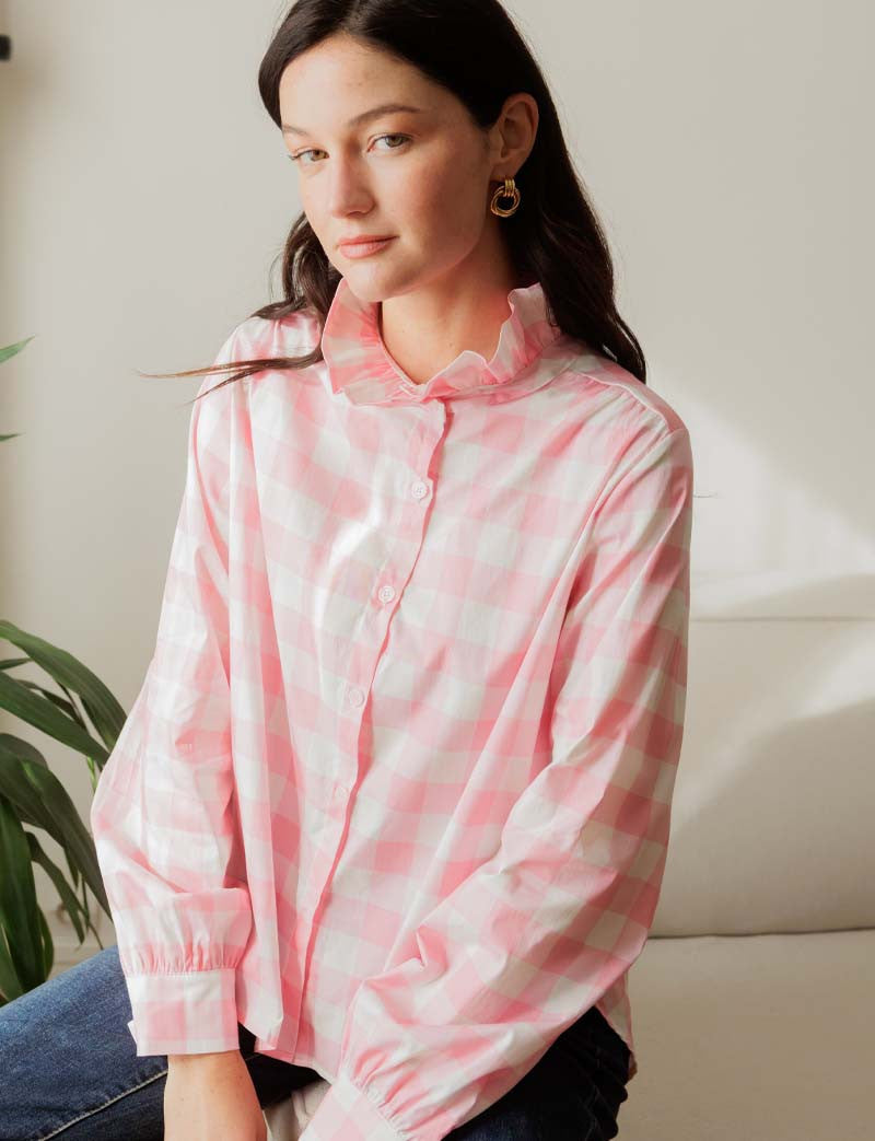 Chemise vichy rose Gustava