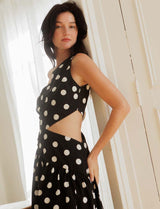 Robe noire à pois blancs Shalev