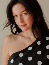 Robe noire à pois blancs Shalev