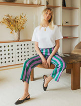Purple and Green Striped Jeans Roby