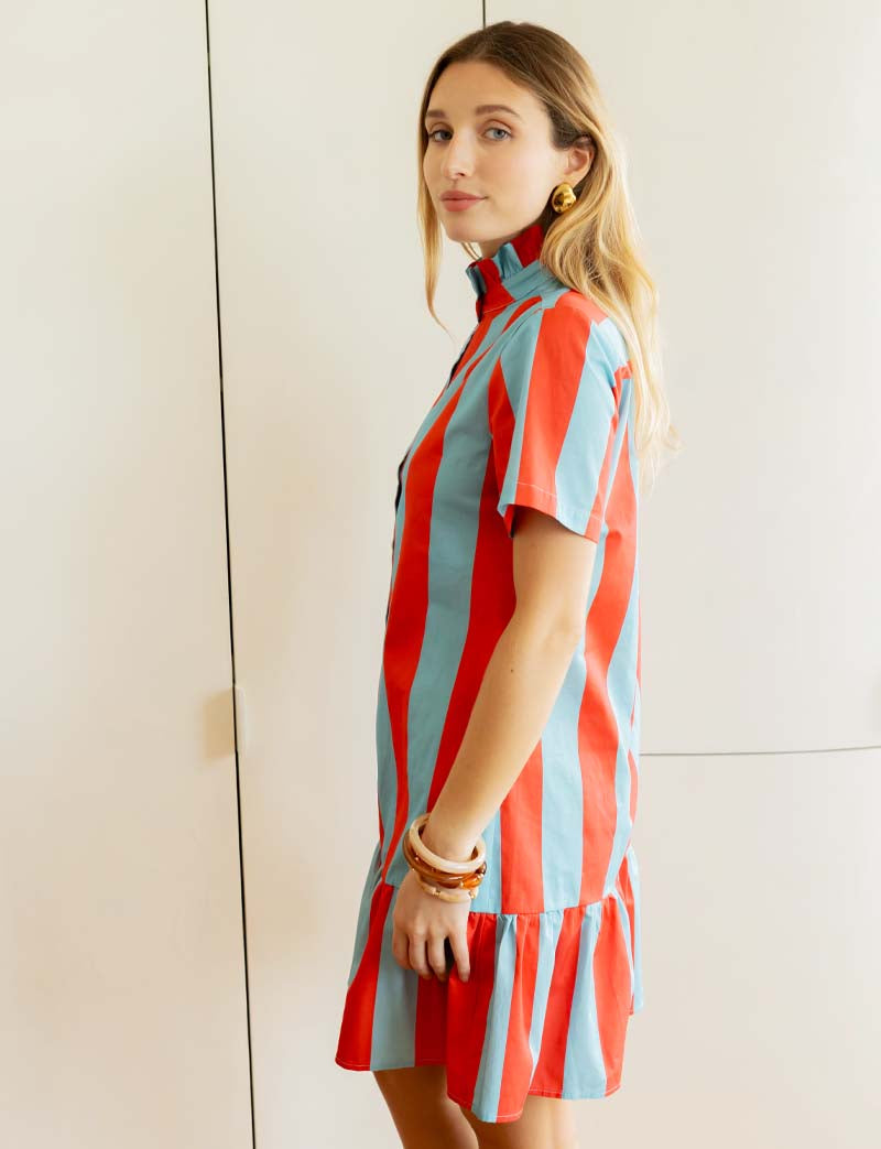 Robe rouge & bleue Sylvia