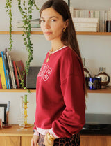 Bordeaux and pink Paris sweatshirt