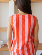 Rocio Pink & Red Striped Vest