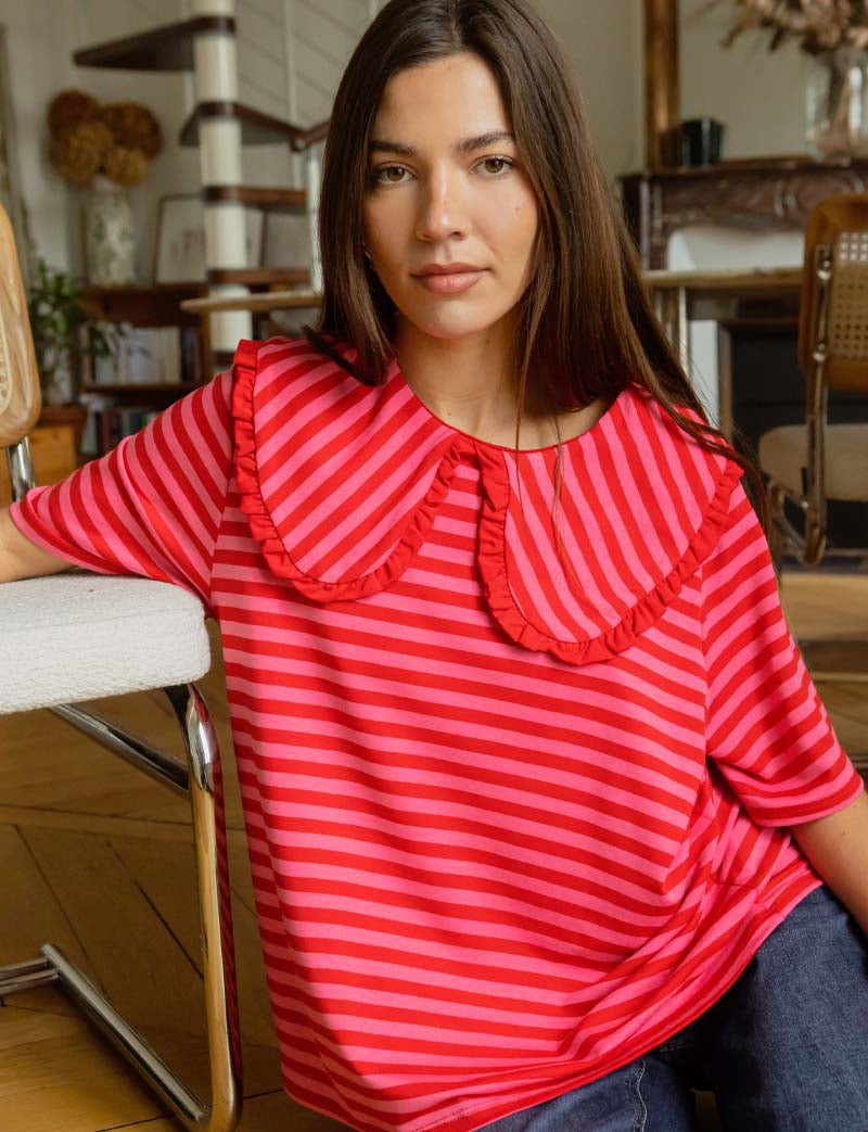 Camiseta roja y rosa Popi