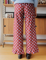 Pantalon bordeaux à pois ciel Arthur