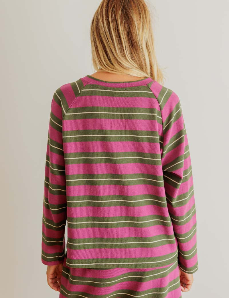 Top olive & magenta Lior