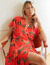 Red floral robe Hasina