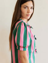 Pink and green striped blouse Orela