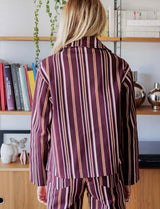 Veste prune à rayures Zeno
