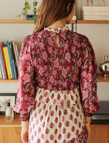 Blouse bordeaux fleurie Palomy