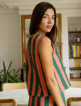 Top corail & vert Lezy