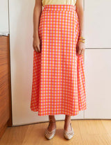 Pink & orange gingham skirt Yvelle