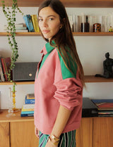 Jones blush & green sweatshirt
