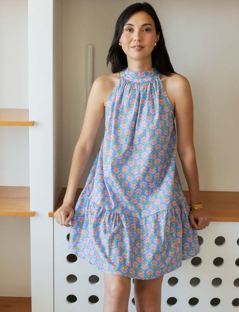 Blue and floral Rosia dress