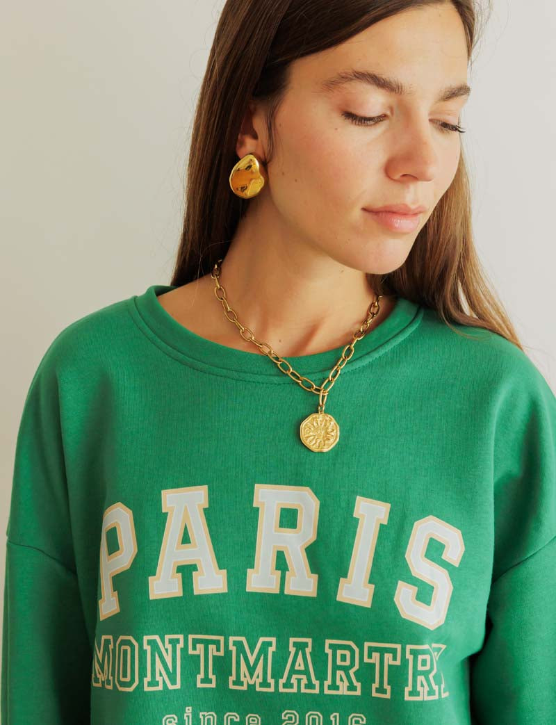Sweat vert Paris Montmartre