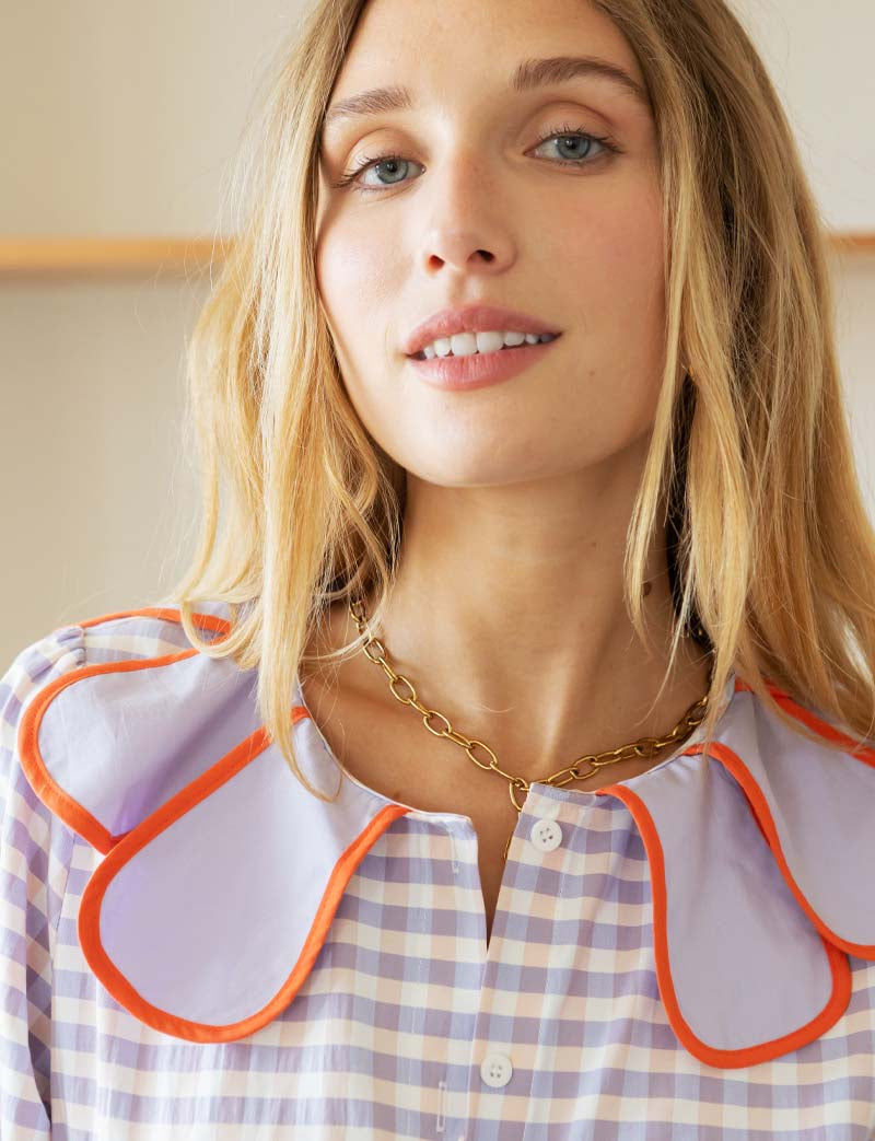 Chemise vichy lilas Suzanne