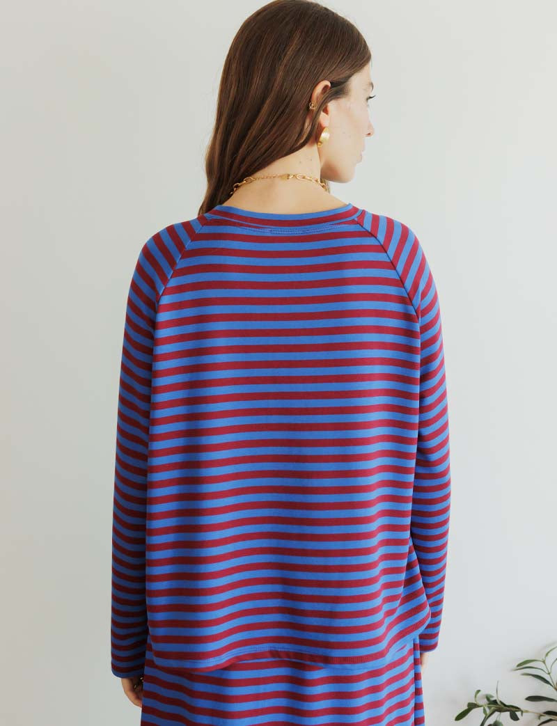 Blue and burgundy top Nati