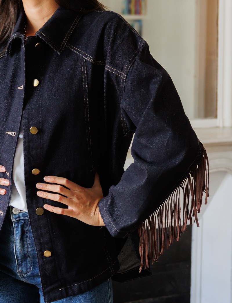 Blue Boya fringed jacket