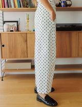 Bary white jeans with black polka dots
