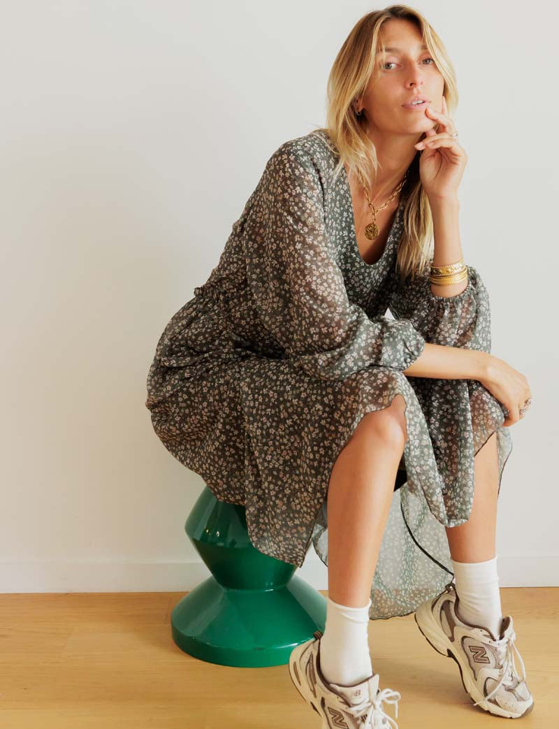 Green floral dress Maeva