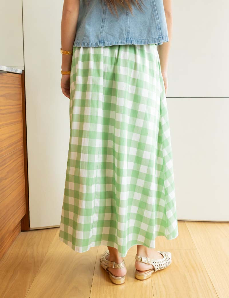Jupe vichy vert Yvelle