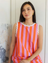 Vestido de rayas rosas y naranjas Juana