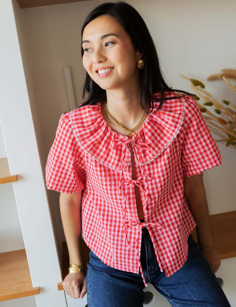 Blusa vichy roja Sofi