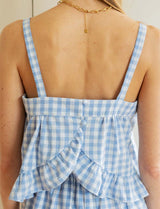 Tibo sky blue Vichy top