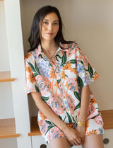 Combishort blanche fleurie Laga