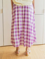 Jupe vichy lilas Yvelle