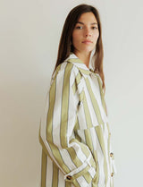 Jolly pistachio & ecru trench coat