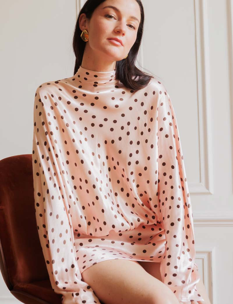 Robe rose à pois choco Gavi