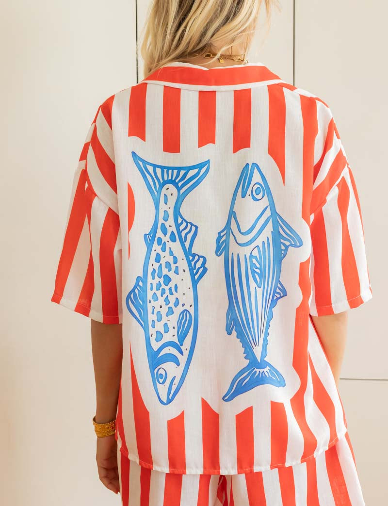 Red striped Marsa set