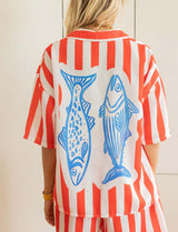 Red striped Marsa set