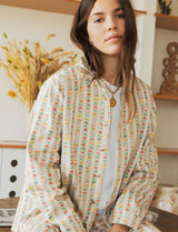 Off-white jacket & Denvy flowers