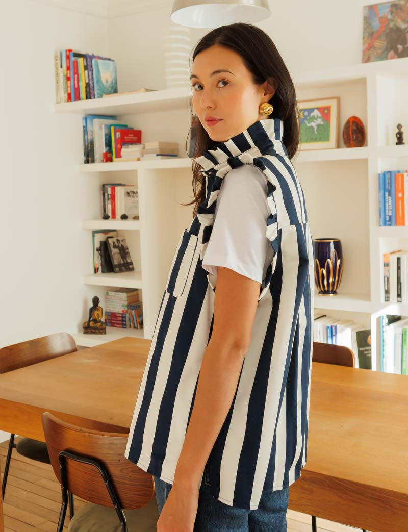 Navy striped jacket Drisa