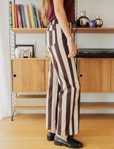 Aldo ecru & brown striped jeans