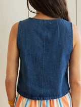 Blue Lunares Top