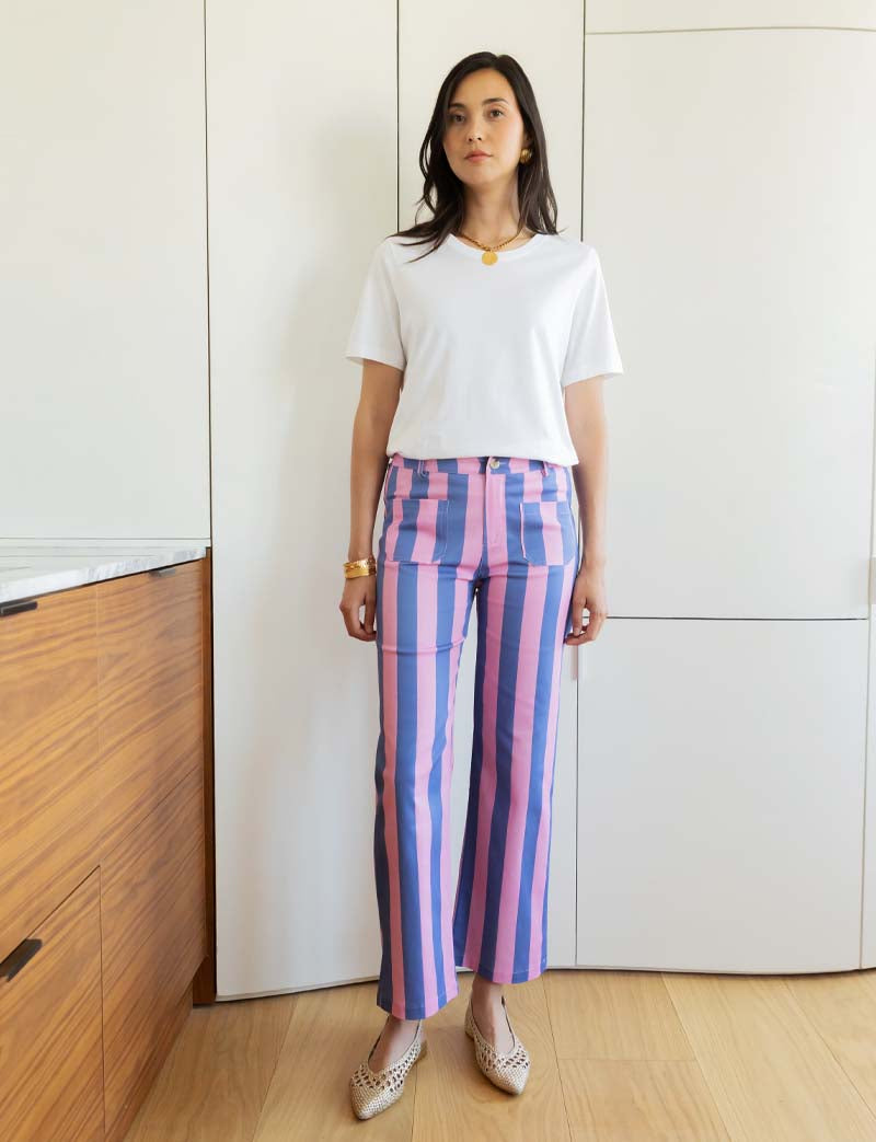 Pink and blue striped jeans Aldo
