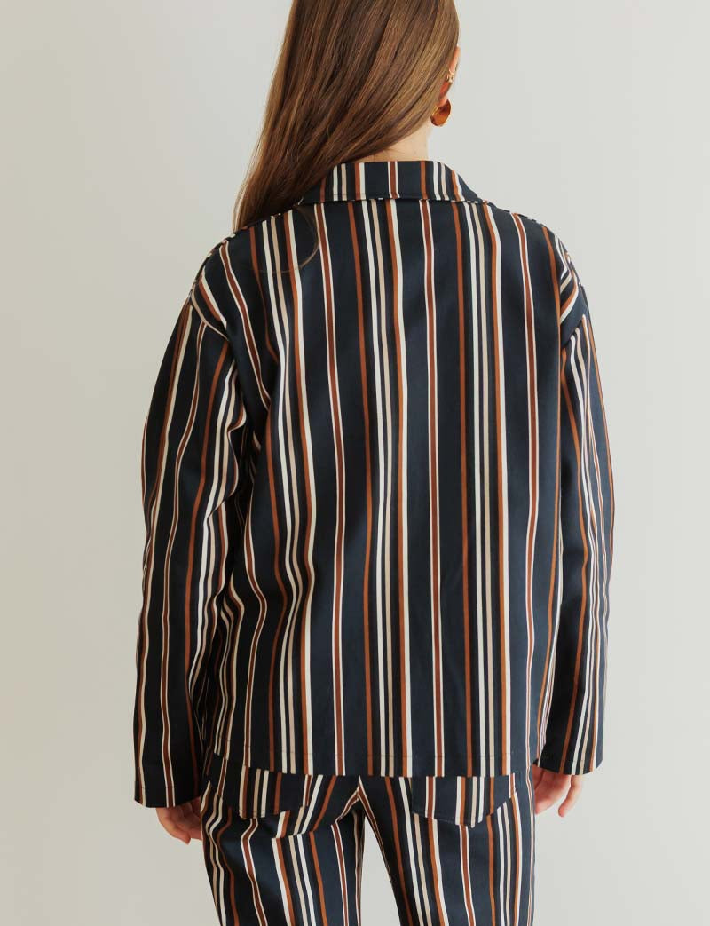 Veste marine à rayures Zeno