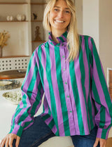 Chemise violette & verte Gustava