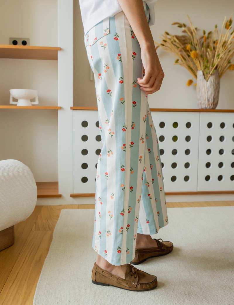 Striped & Floral Jeans Roby