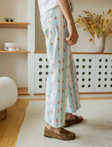 Jean à rayures & fleurs Roby