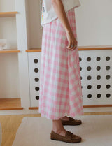 Jupe vichy rose Yvelle